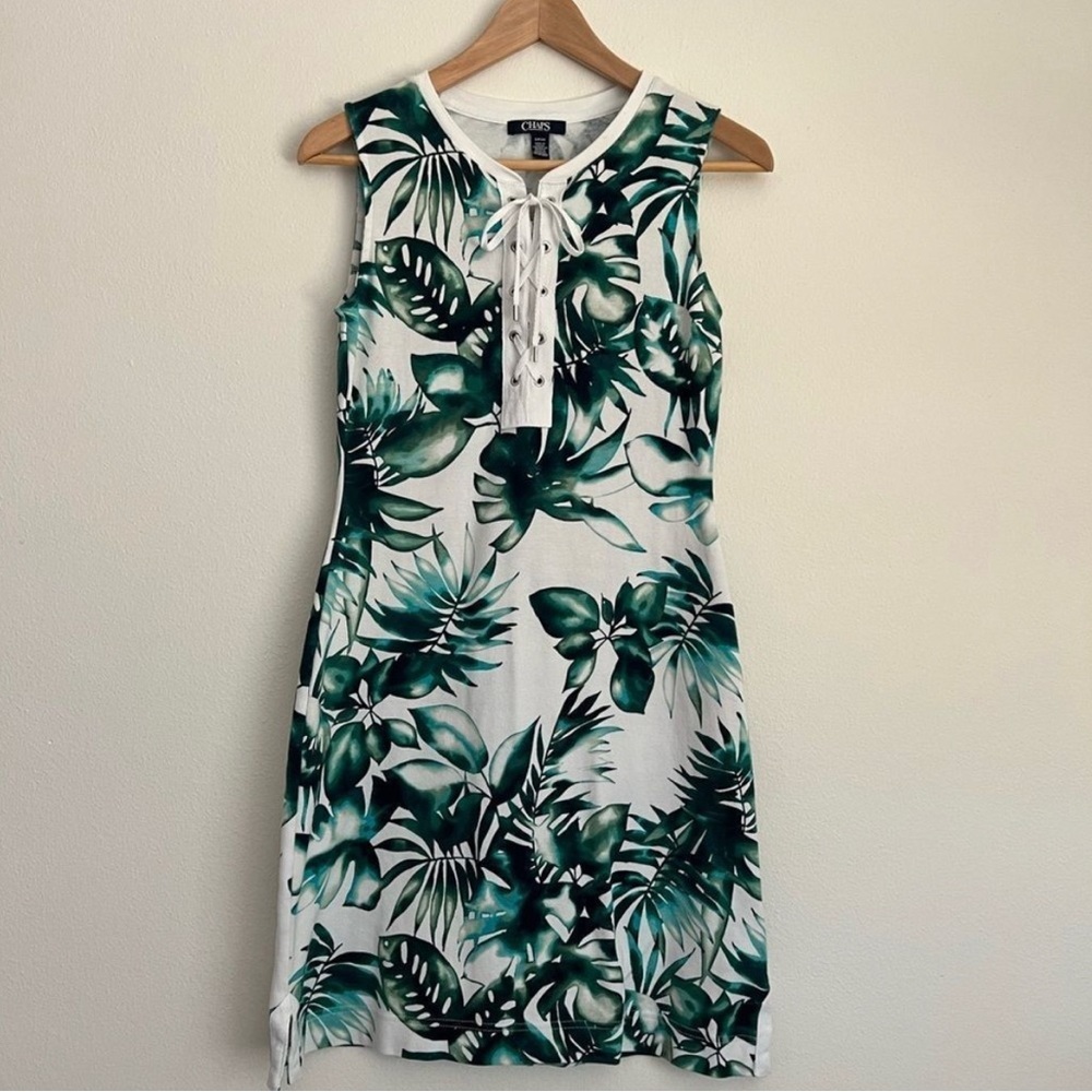 ☀️Chaps Tropical Palm Leaf Print Dress